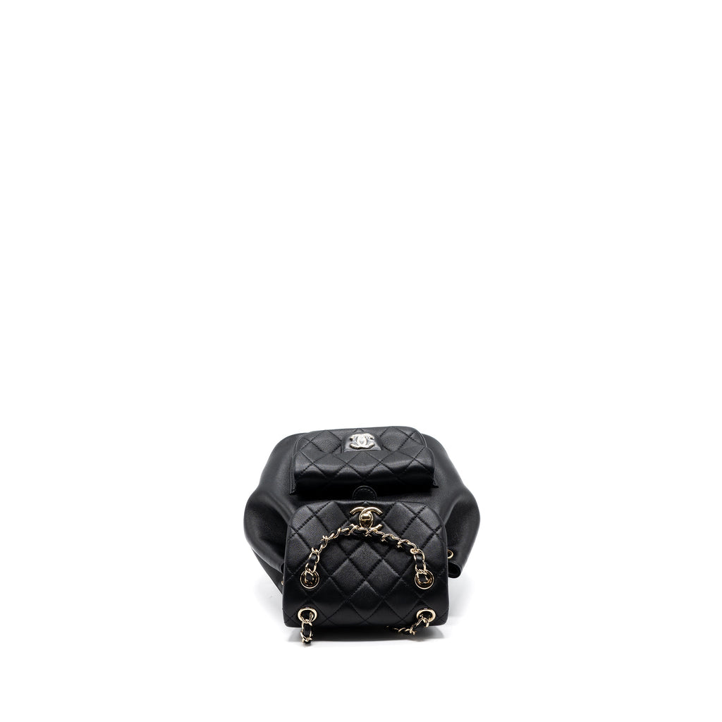 Chanel mini Duma backpack lambskin black L (microchip)
