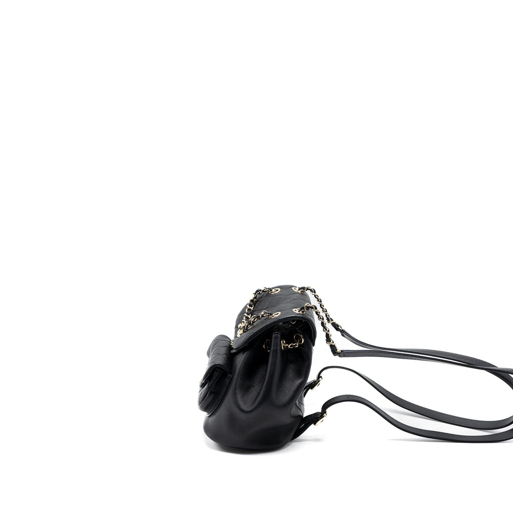 Chanel mini Duma backpack lambskin black L (microchip)