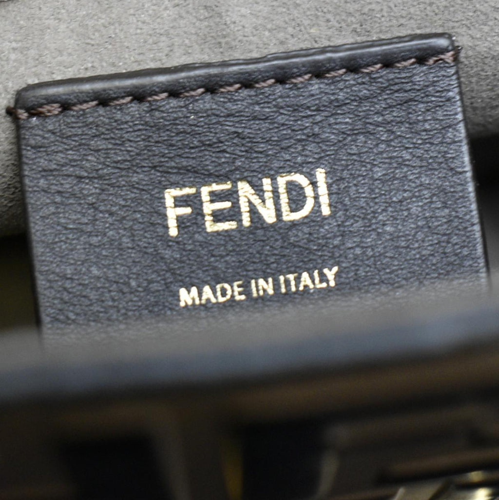 FENDI Kan I F Zucca Leather Shoulder Bag Brown