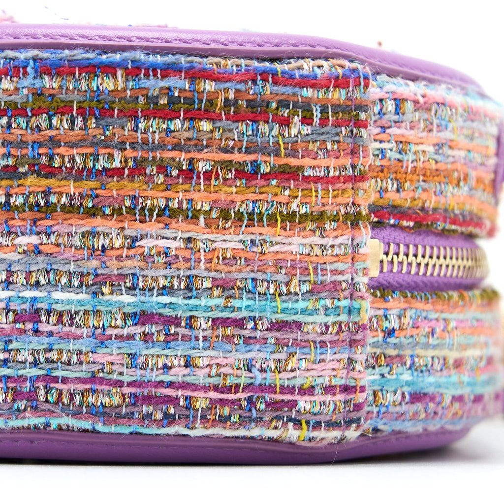 Chanel Round Clutch with Chain Lambskin/Tweed Multicolour