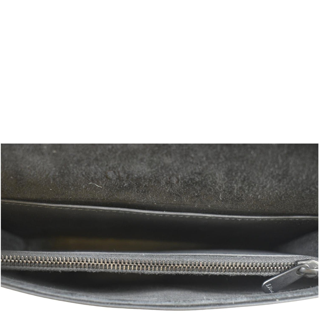 CHRISTIAN DIOR Lady Dior Cannage Leather Crossbody Chain wallet Black