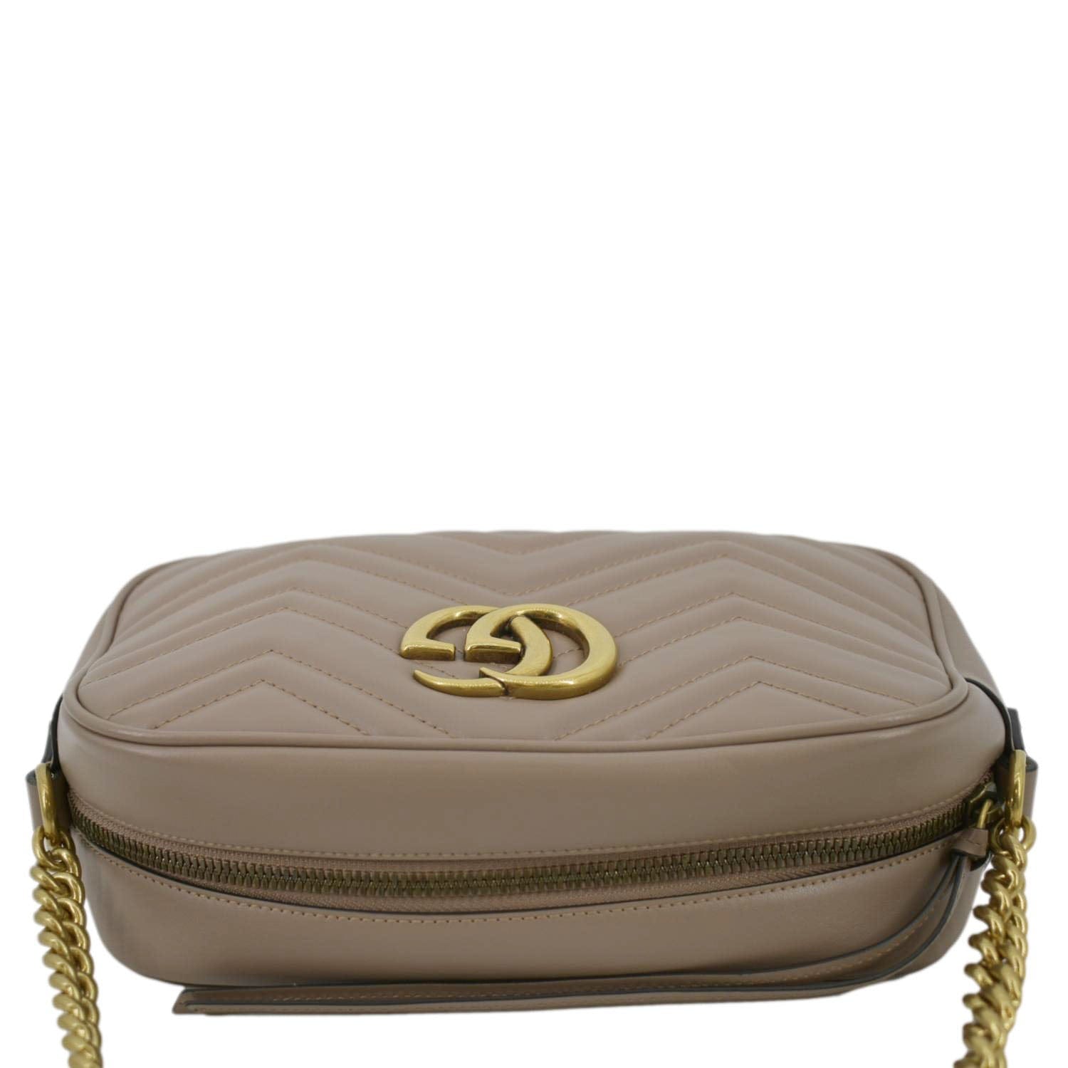 GUCCI GG Marmont Matelasse Leather Crossbody Bag Dusty Pink 447632
