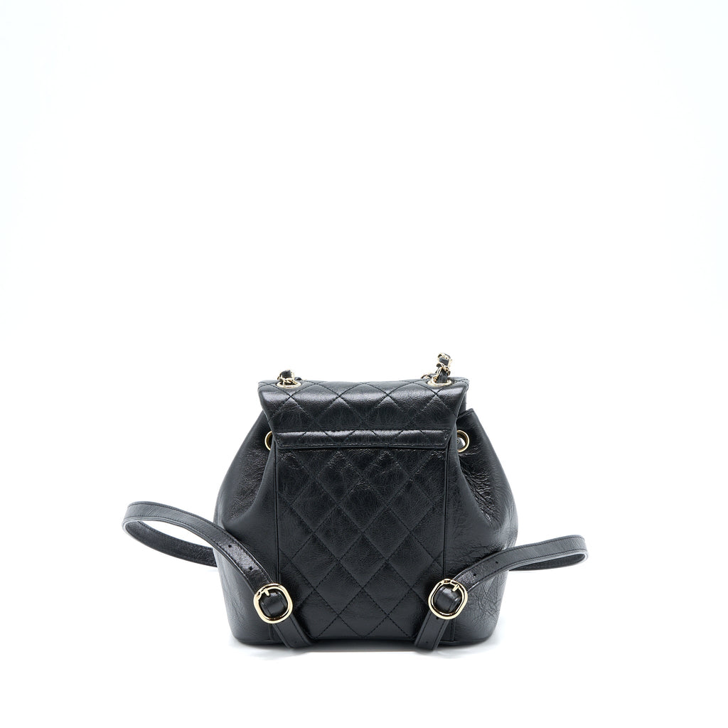 Chanel 22C Mini Duma Backpack Aged Calfskin Black L (Microchip)
