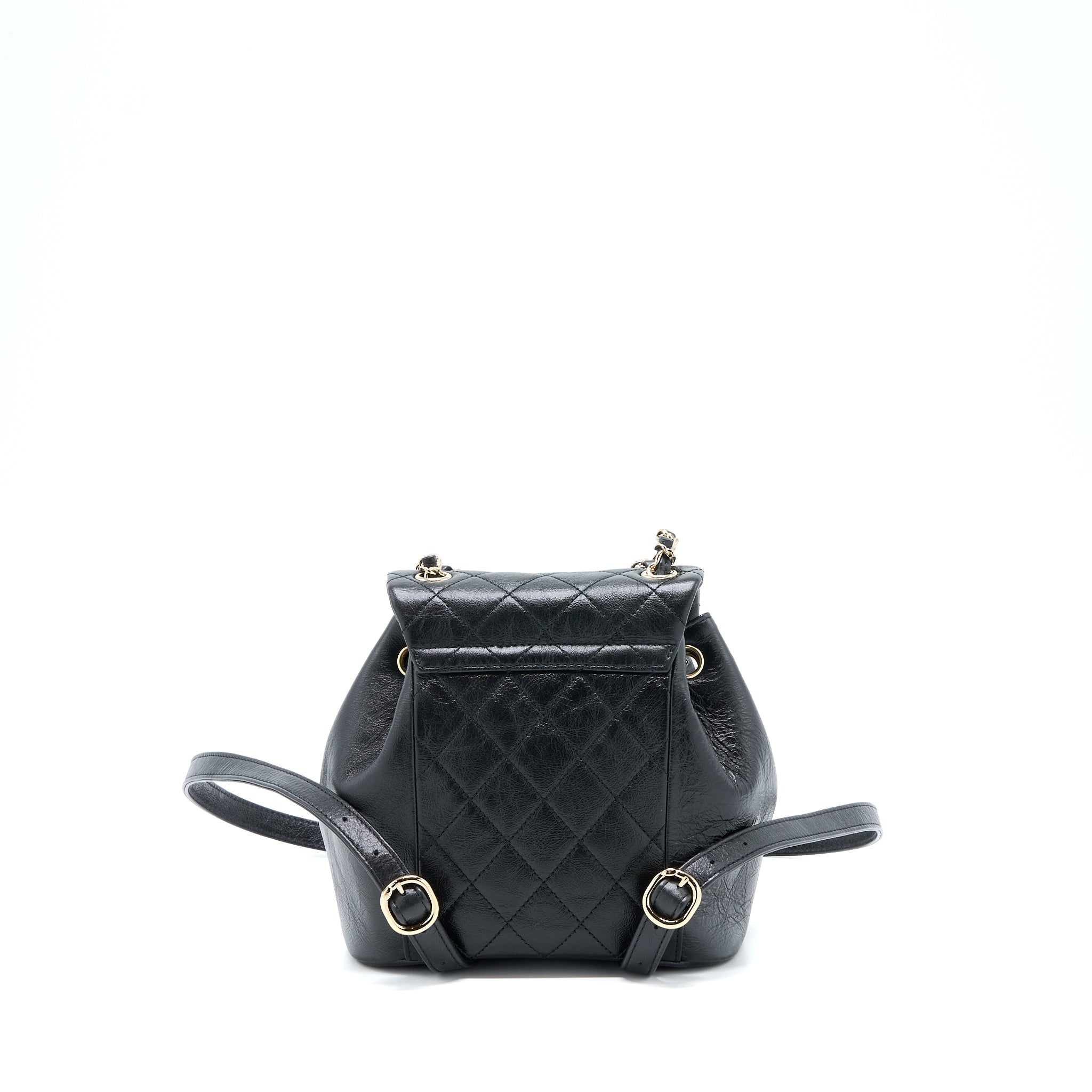 Chanel 22C Mini Duma Backpack Aged Calfskin Black L (Microchip)