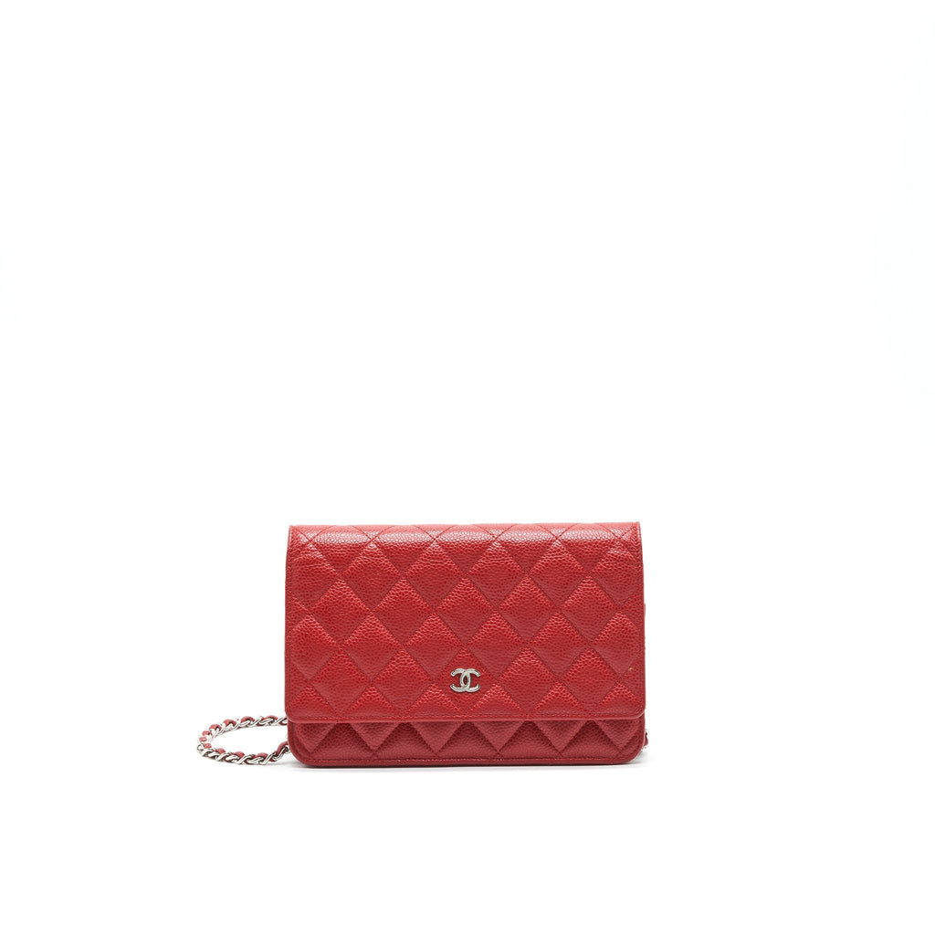 Chanel Wallet on chain Caviar Red with  serial 18