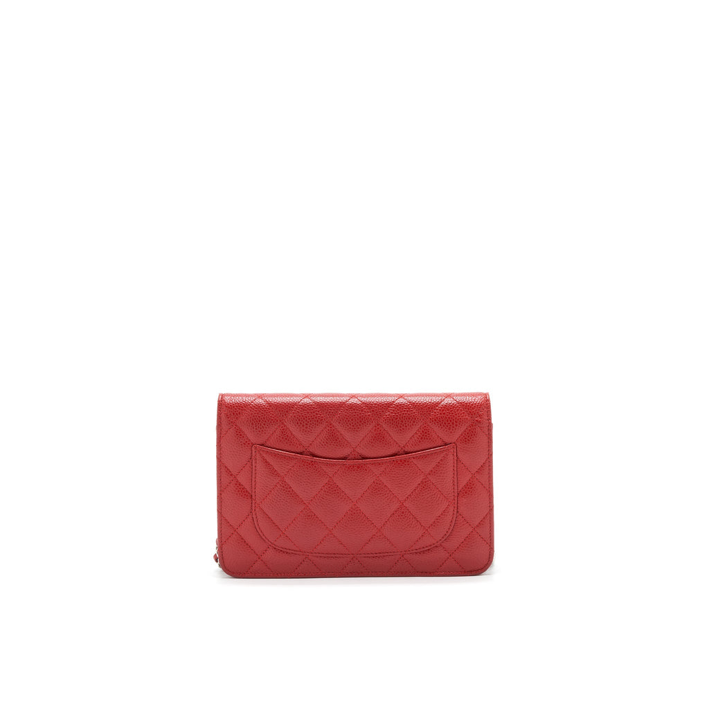 Chanel Wallet on chain Caviar Red with  serial 18