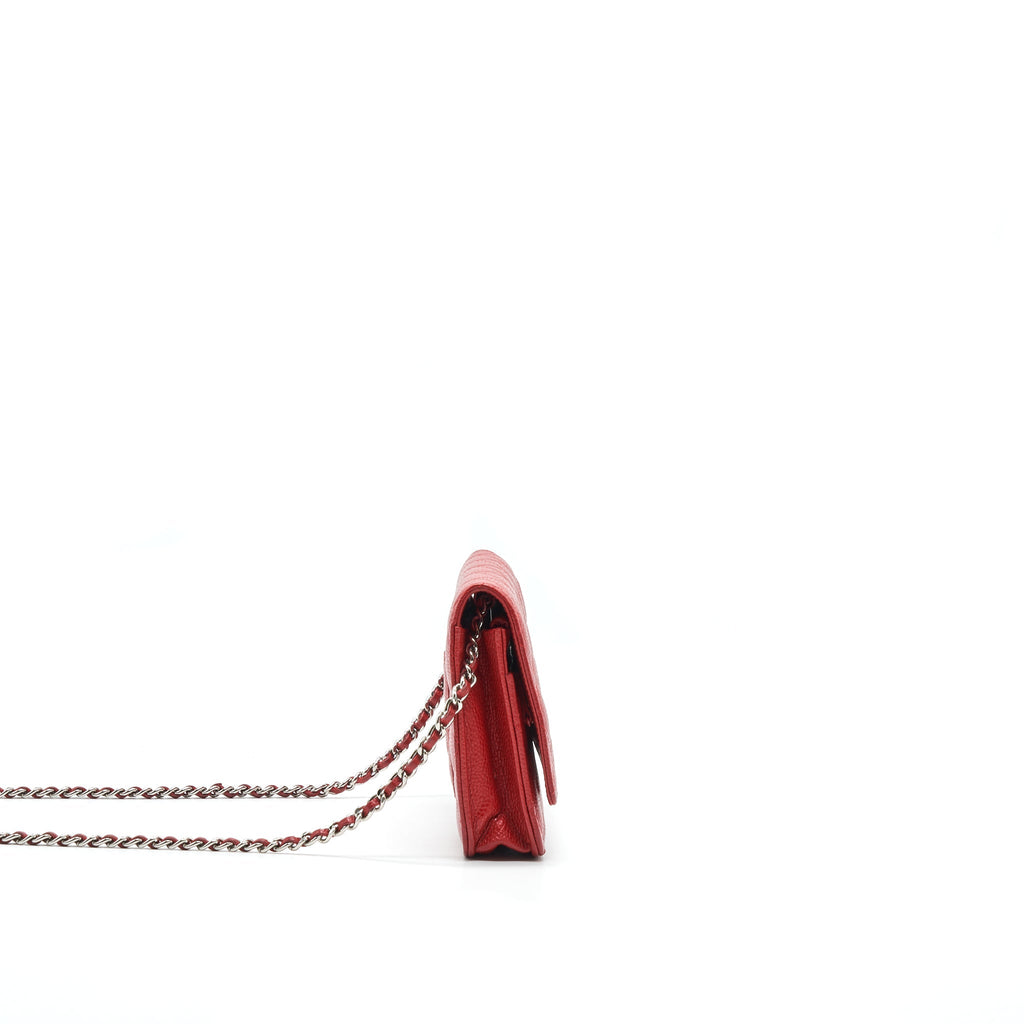 Chanel Wallet on chain Caviar Red with  serial 18