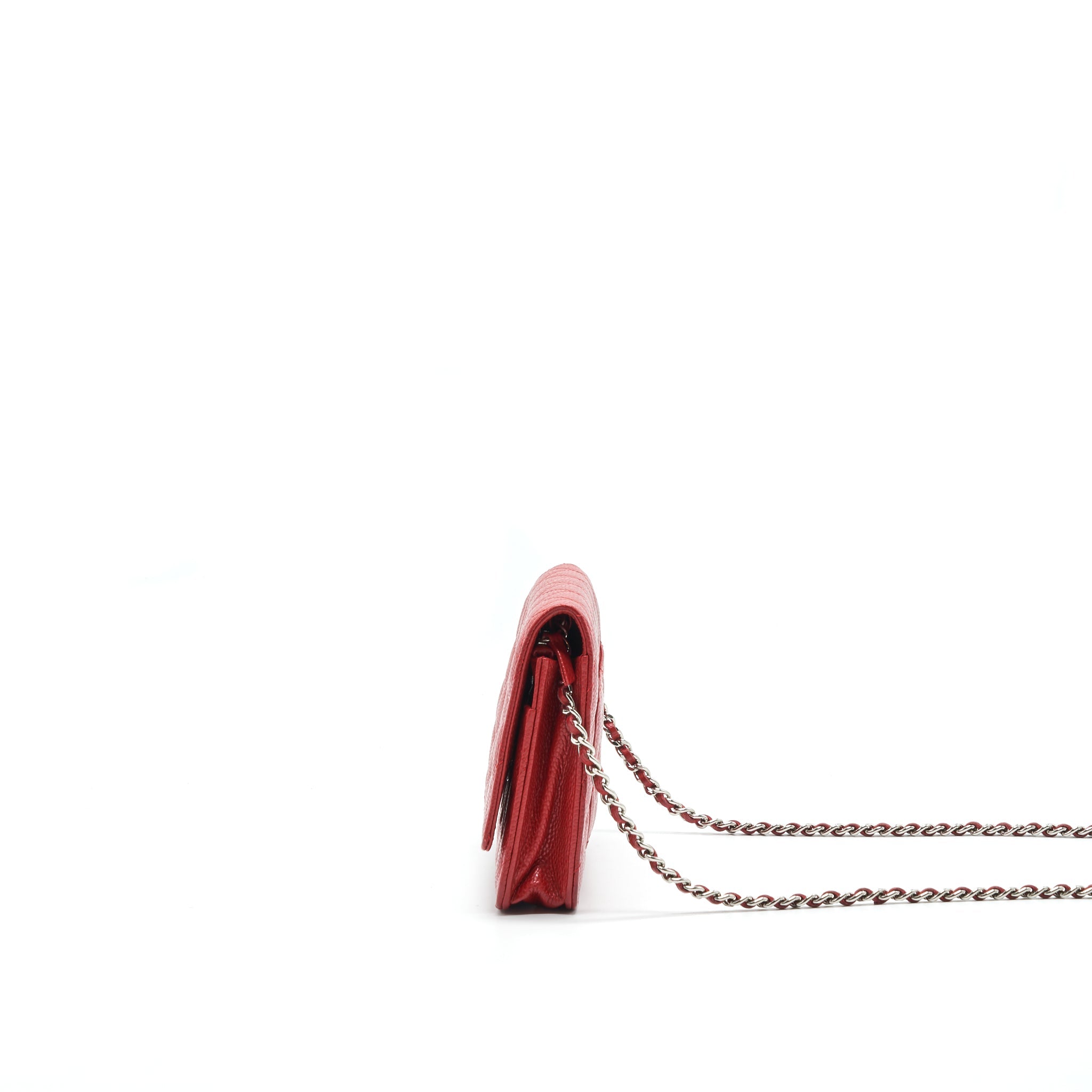 Chanel Wallet on chain Caviar Red with  serial 18