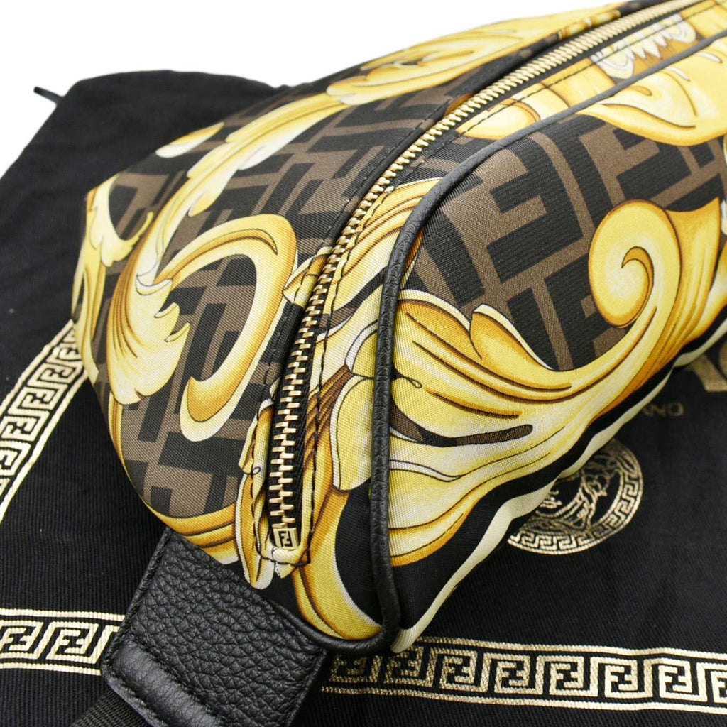 FENDI X Versace FF Baroque Nylon Belt Bag Gold