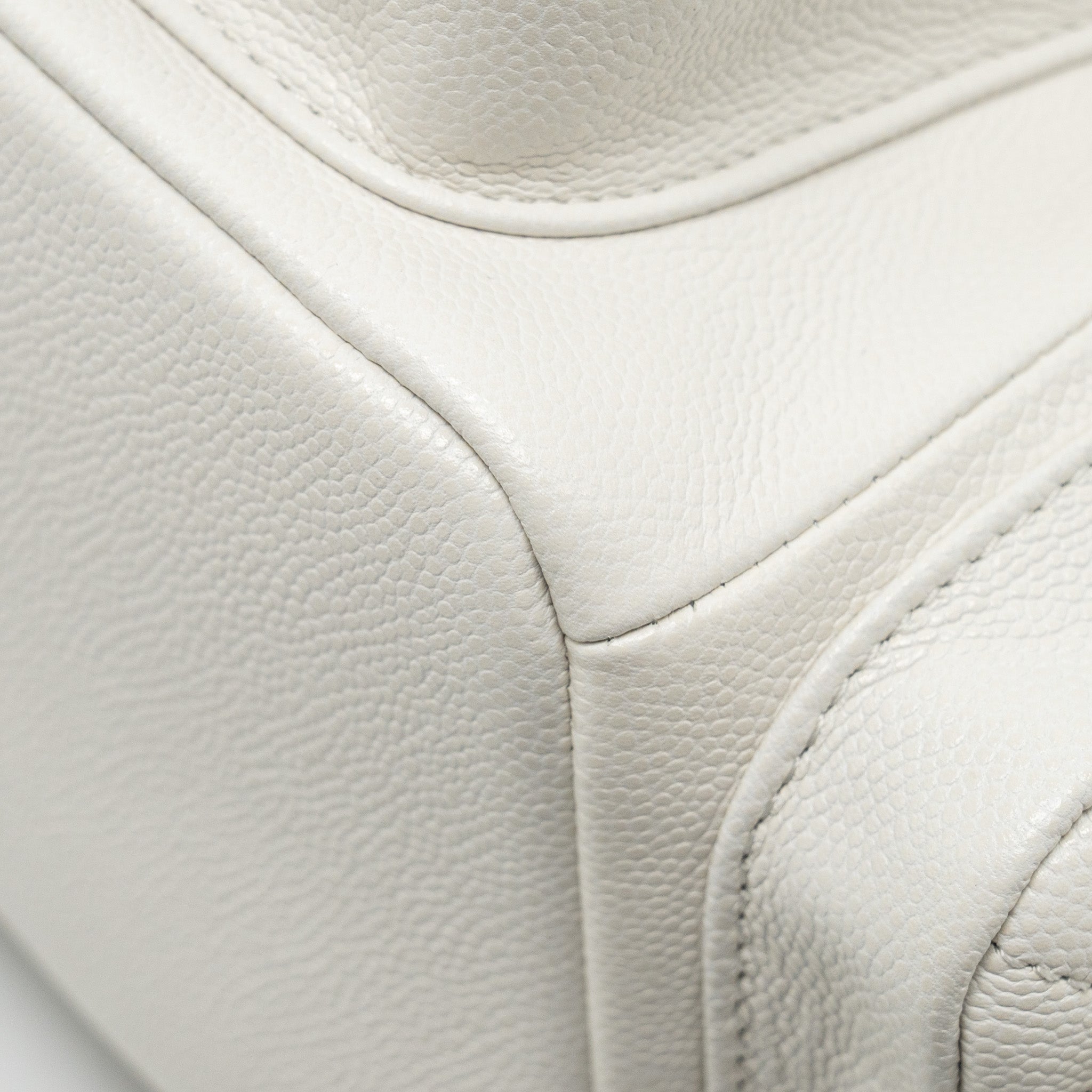 Chanel 23K Triple Pocket Mini Backpack Caviar White L (Microchip)