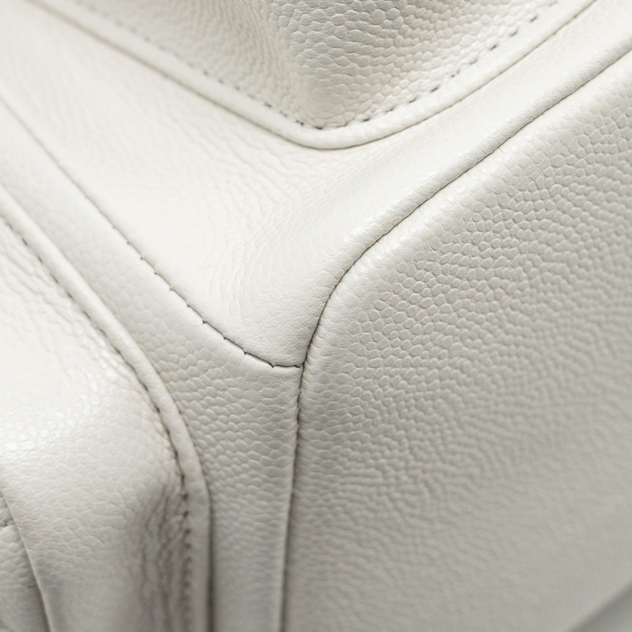 Chanel 23K Triple Pocket Mini Backpack Caviar White L (Microchip)