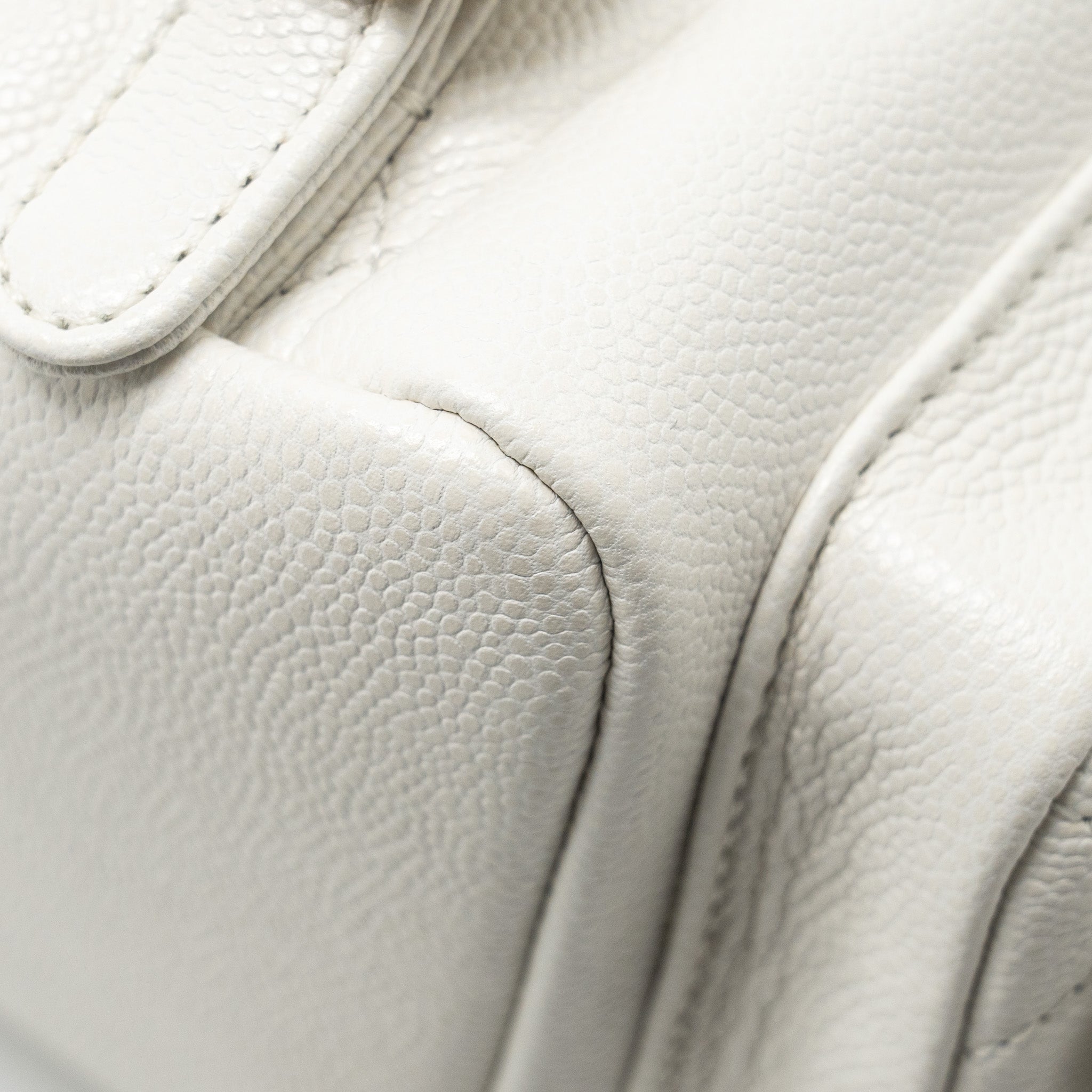 Chanel 23K Triple Pocket Mini Backpack Caviar White L (Microchip)