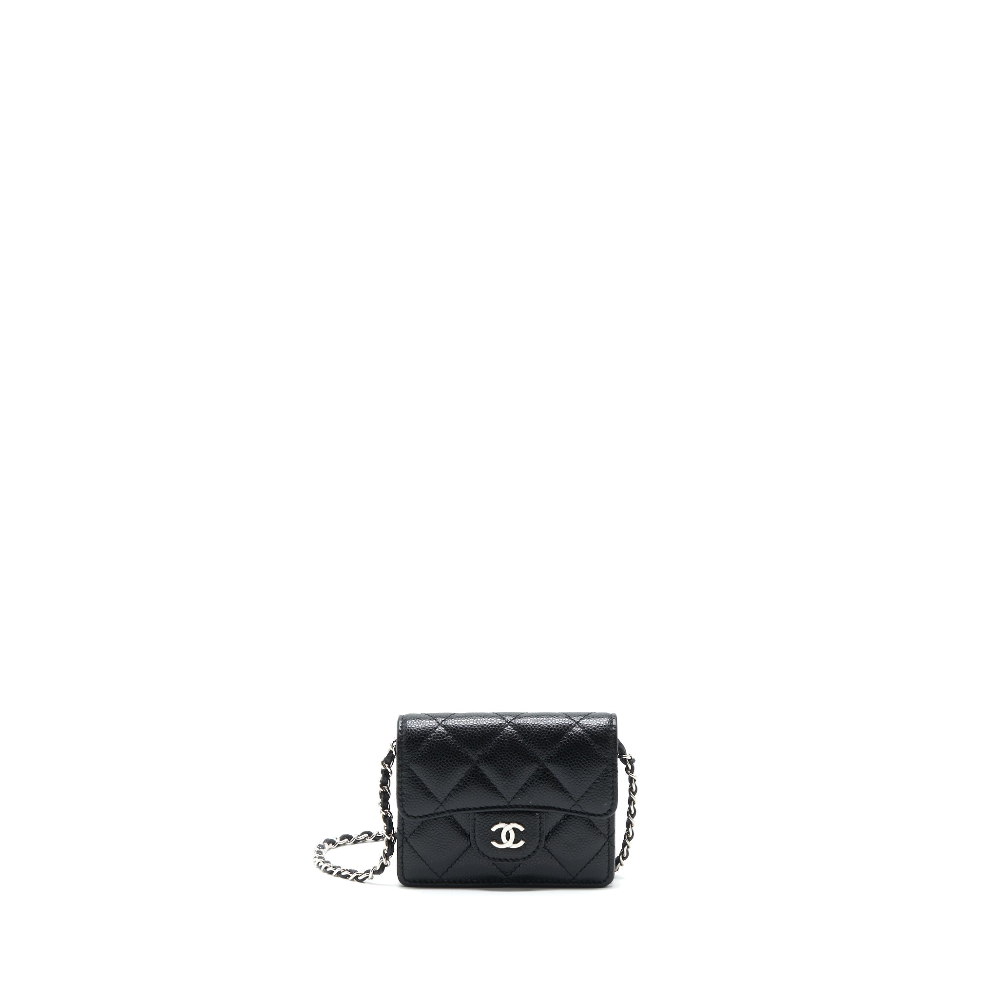 Chanel  Holder With Chain Black Caviar