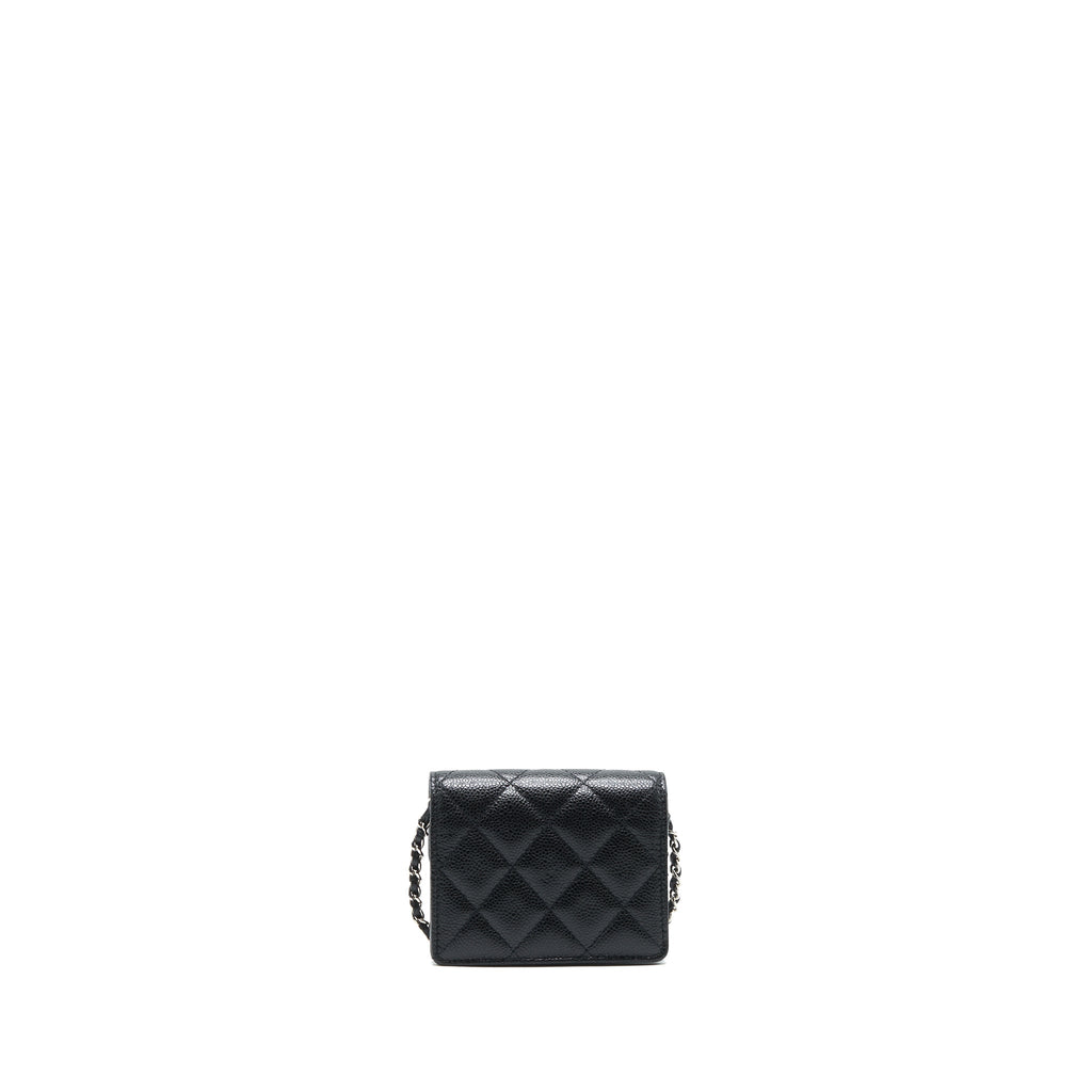 Chanel  Holder With Chain Black Caviar