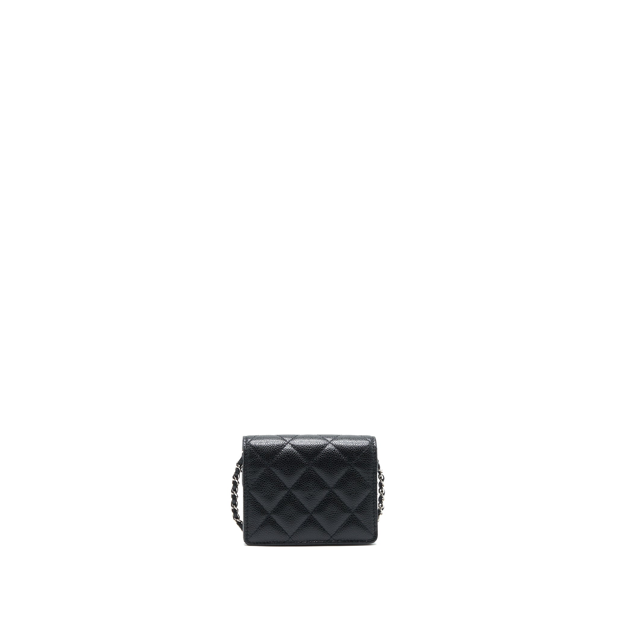 Chanel  Holder With Chain Black Caviar