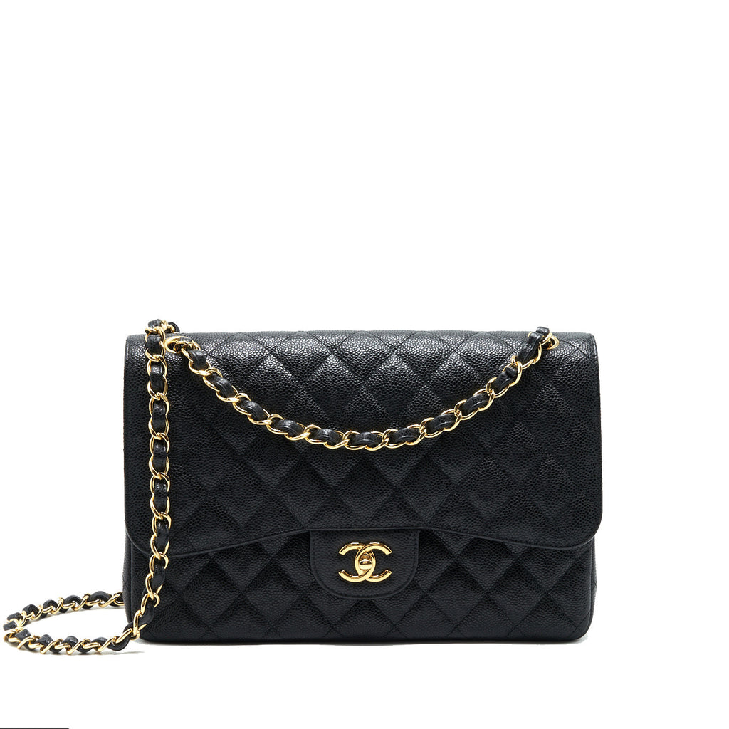 Chanel Classic Jumbo Double Flap Bag Black Caviar