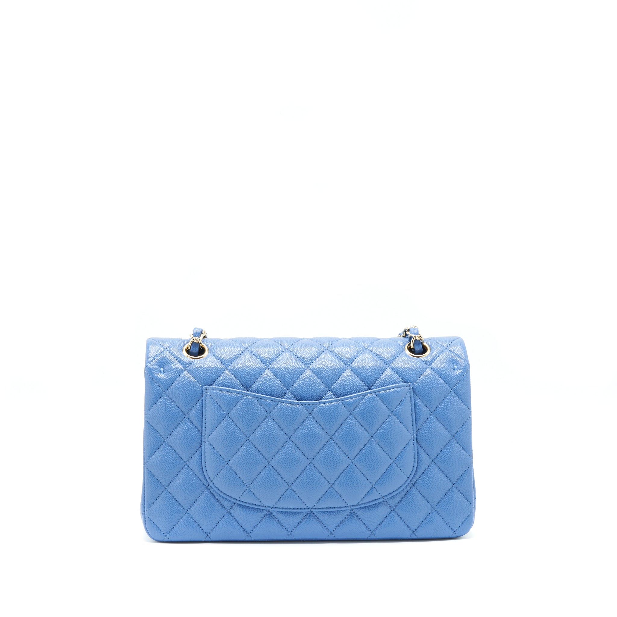 Chanel Medium Classic Double Flap 25cm Blue Caviar L