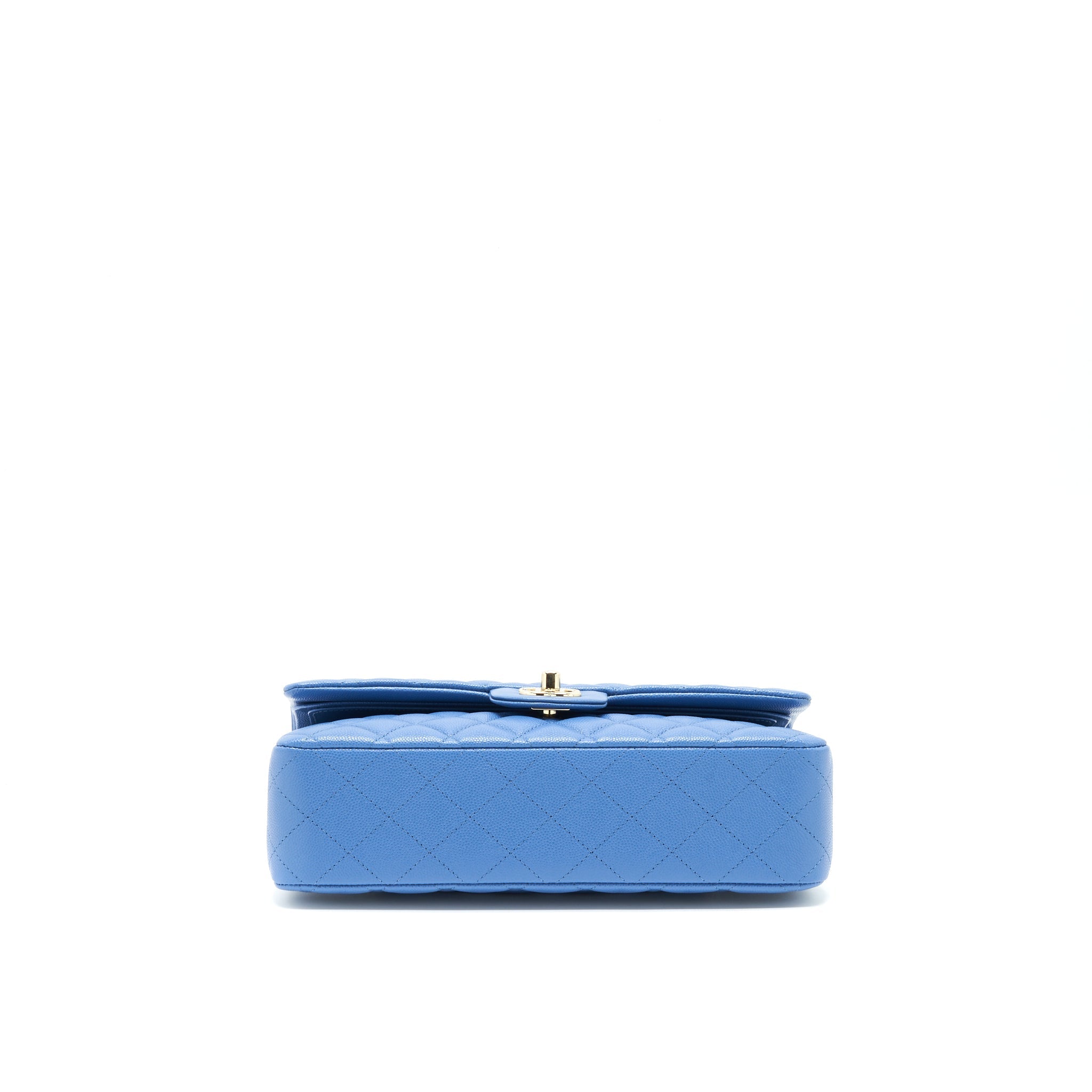 Chanel Medium Classic Double Flap 25cm Blue Caviar L