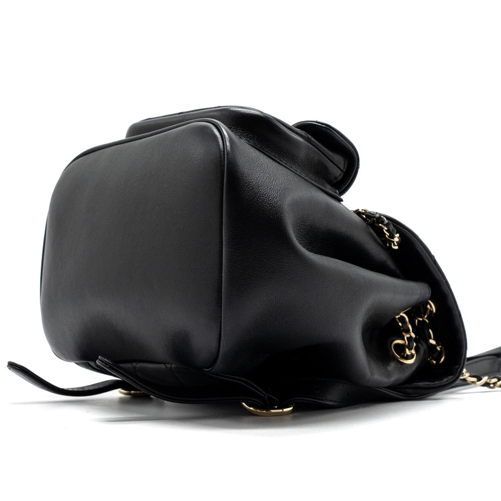 Chanel mini Duma backpack lambskin black L (microchip)