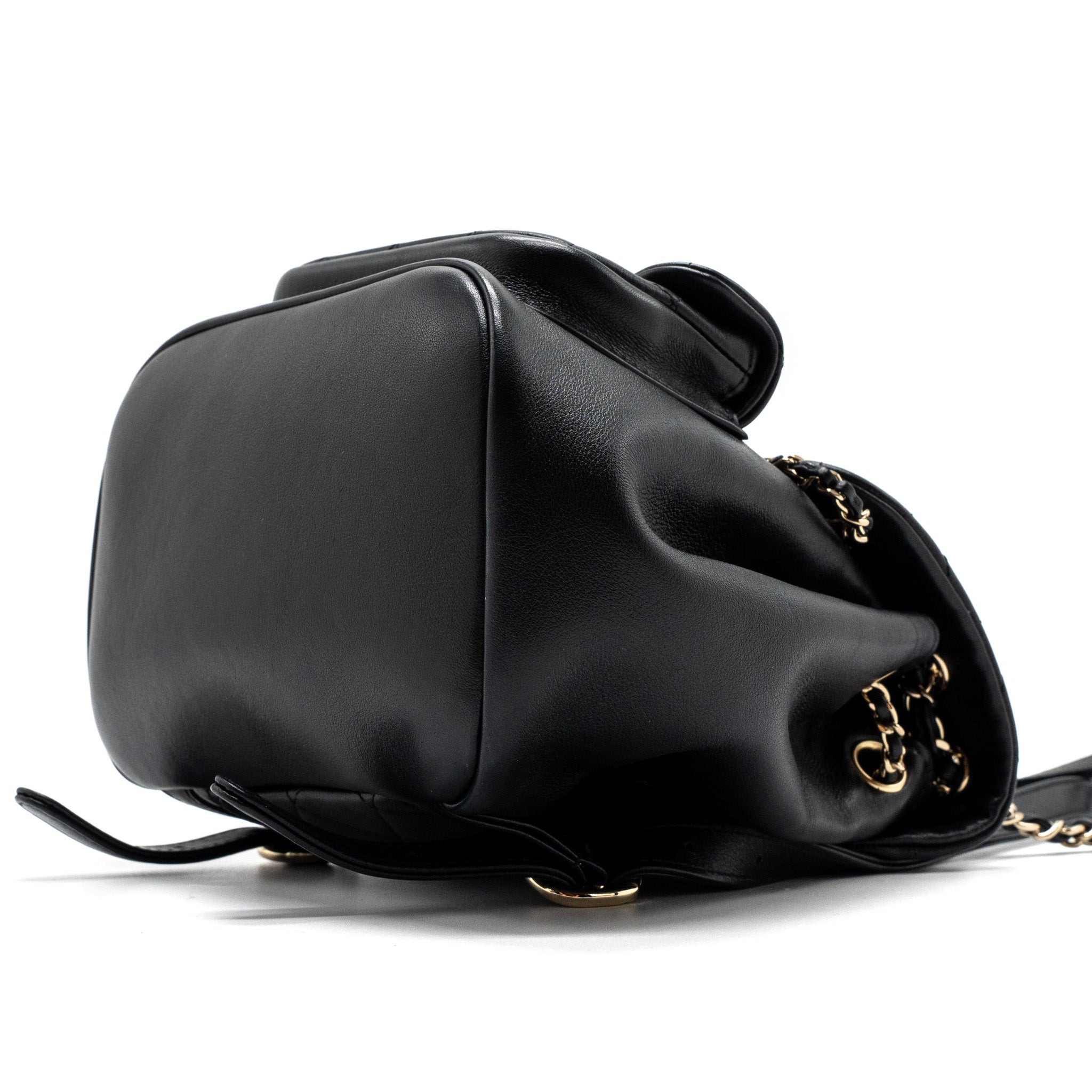 Chanel mini Duma backpack lambskin black L (microchip)