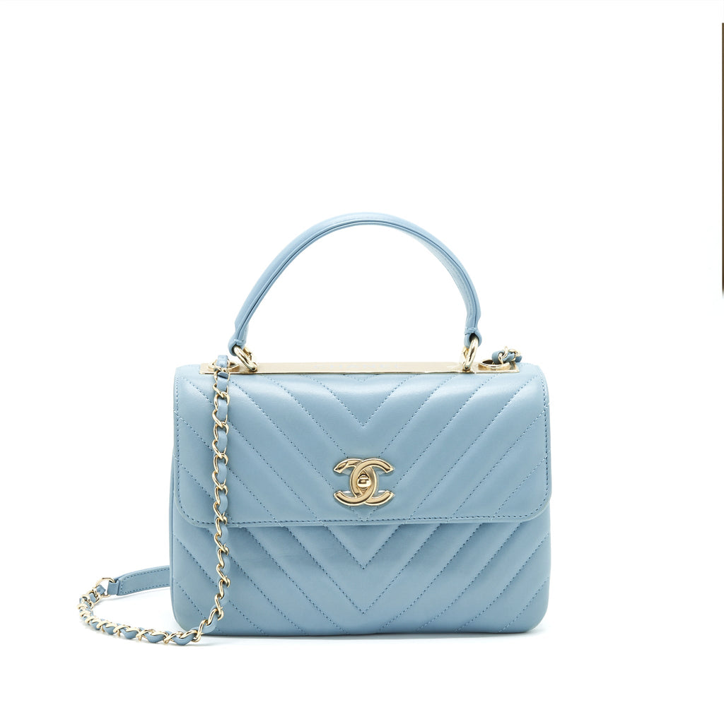 Chanel Trendy CC Flap Bag Light Blue Lambskin L