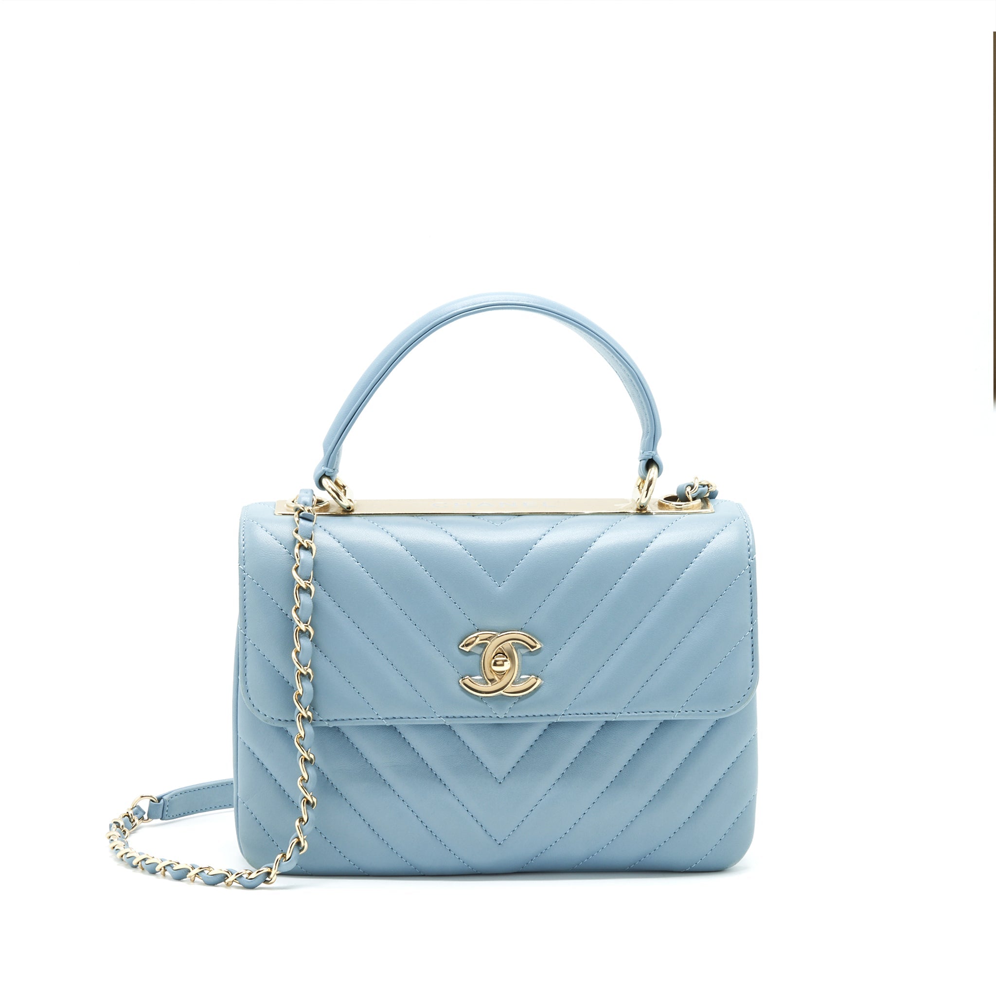 Chanel Trendy CC Flap Bag Light Blue Lambskin L