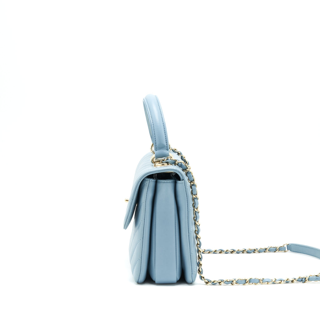 Chanel Trendy CC Flap Bag Light Blue Lambskin L