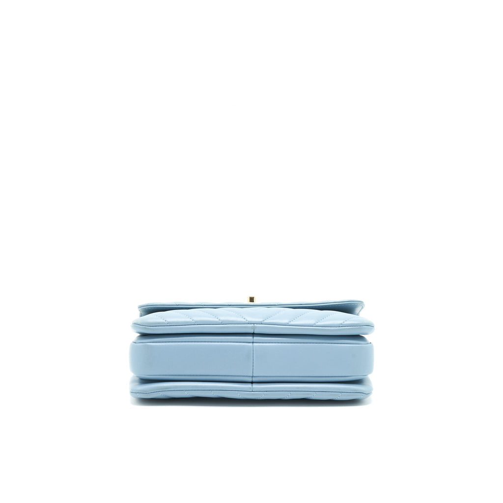 Chanel Trendy CC Flap Bag Light Blue Lambskin L