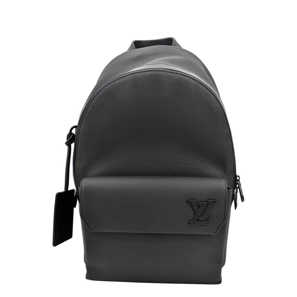 LOUIS VUITTON Takeoff Aerogram Grained Calf Leather Backpack Black