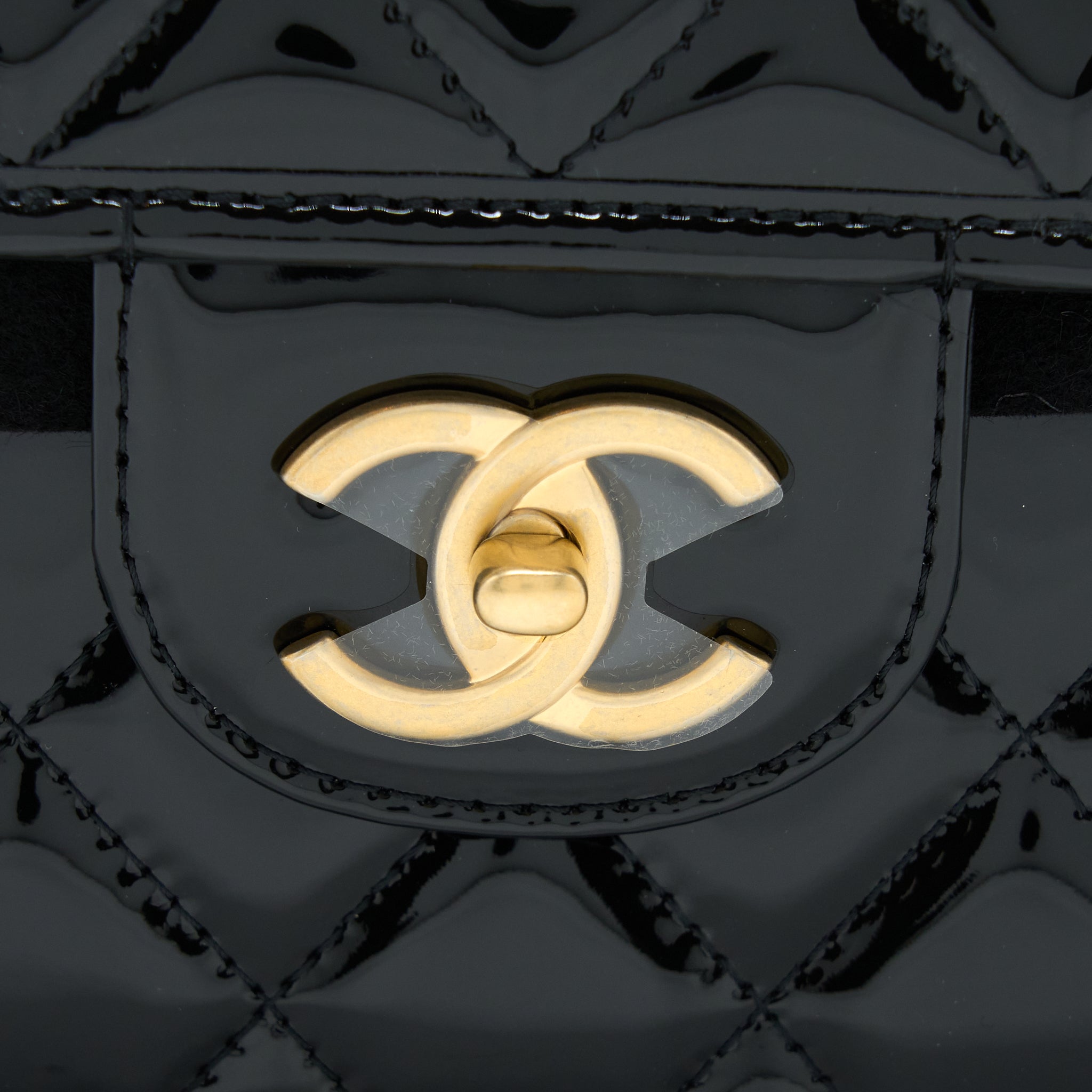 Chanel 22K Large Backpack Patent Black Brushed  (Microchip)