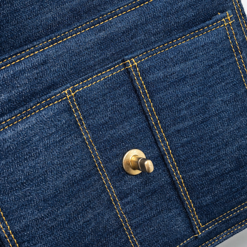 Chanel 23S flap backpack denim blue with  (microchip)