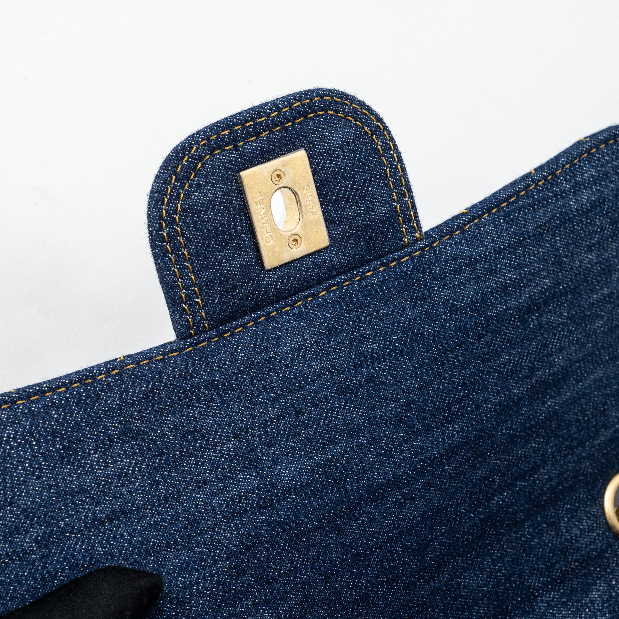 Chanel 23S flap backpack denim blue with  (microchip)