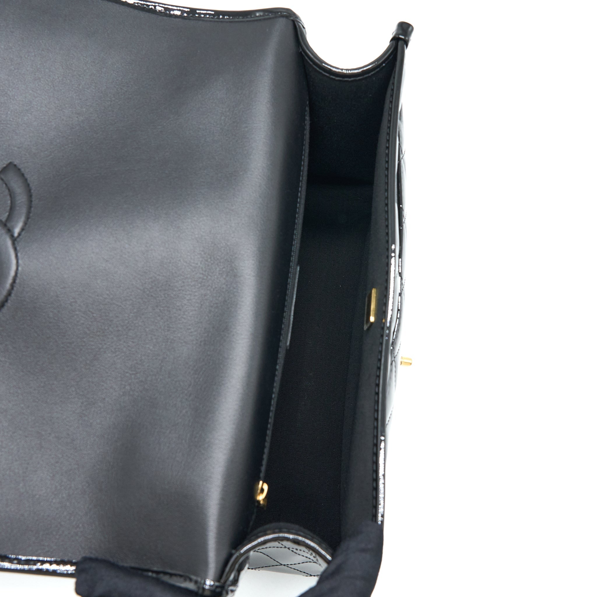 Chanel 22K Large Backpack Patent Black Brushed  (Microchip)