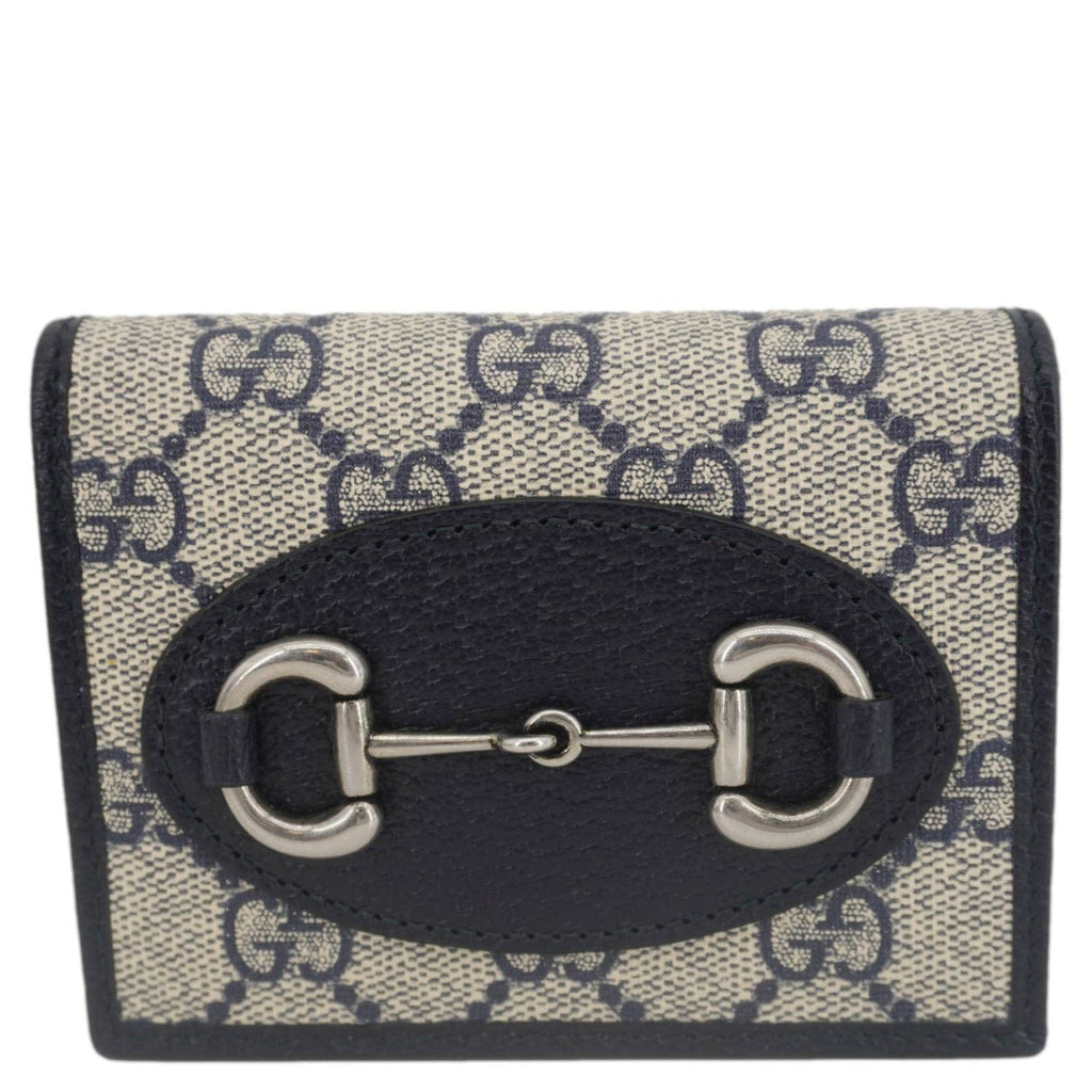 GUCCI Horsebit 1955 GG Supreme Canvas  Case Wallet Beige 621887