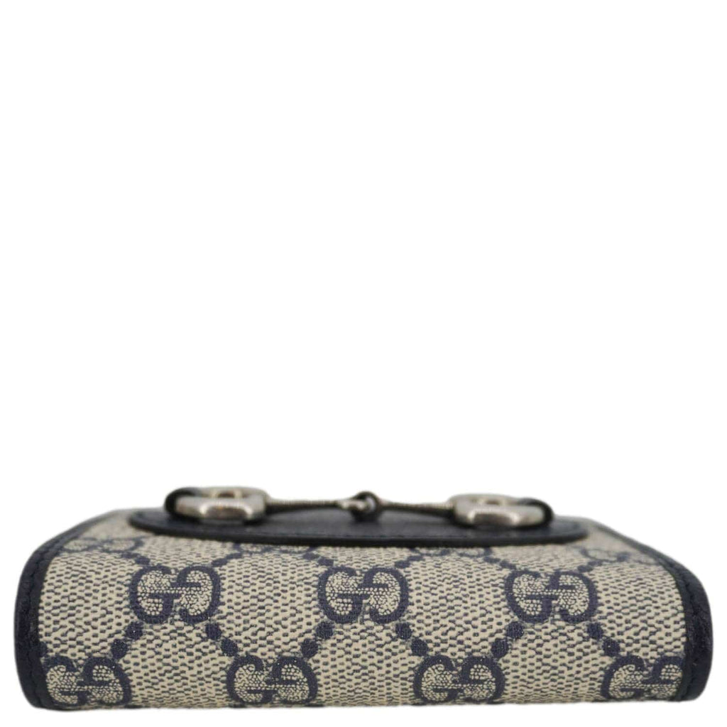 GUCCI Horsebit 1955 GG Supreme Canvas  Case Wallet Beige 621887