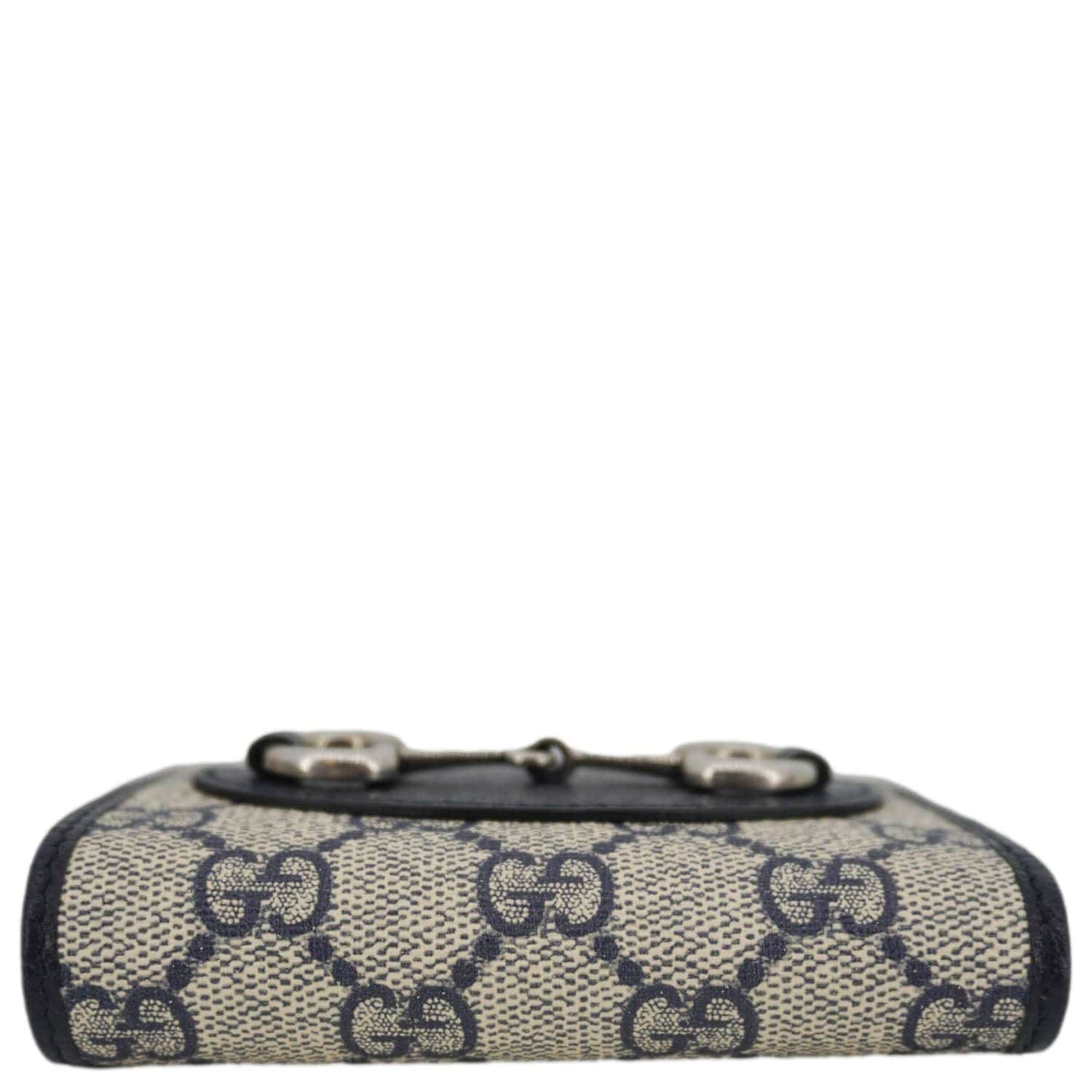 GUCCI Horsebit 1955 GG Supreme Canvas  Case Wallet Beige 621887