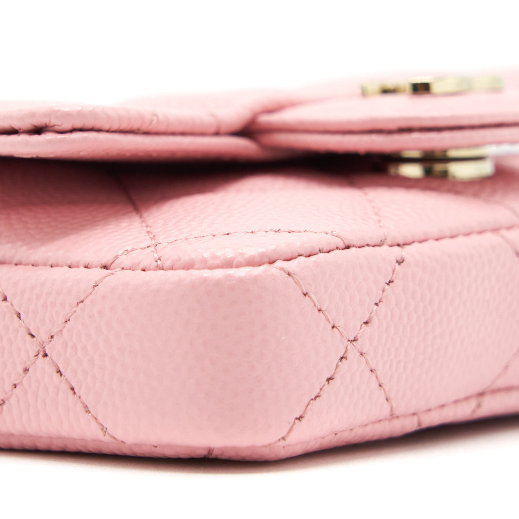 Chanel 22P Mini Flap Belt Bag/ Holder Caviar Light Pink L
