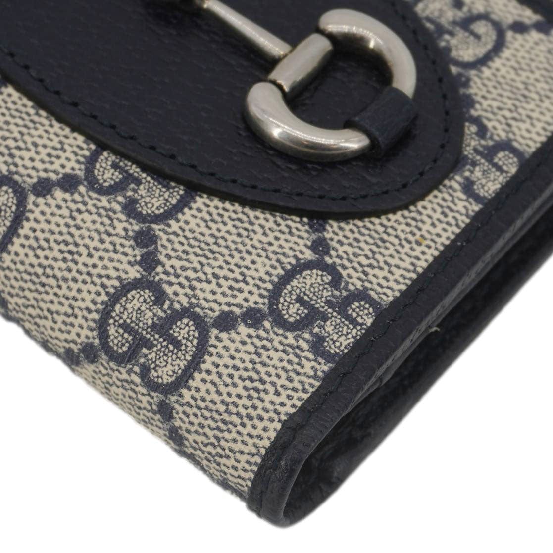 GUCCI Horsebit 1955 GG Supreme Canvas  Case Wallet Beige 621887