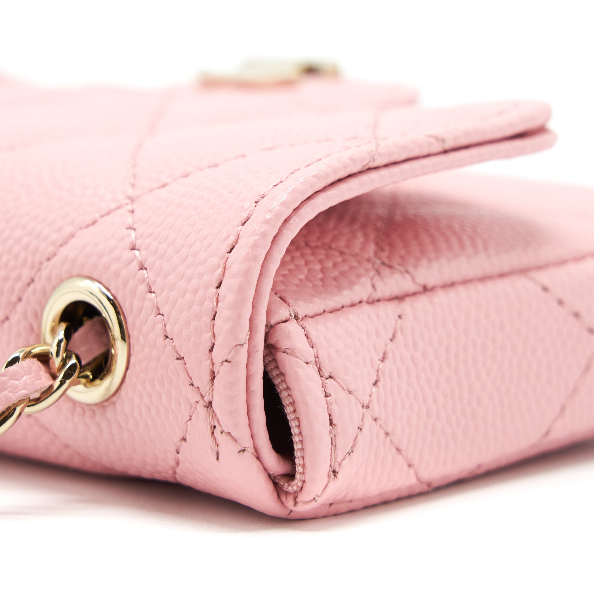 Chanel 22P Mini Flap Belt Bag/ Holder Caviar Light Pink L