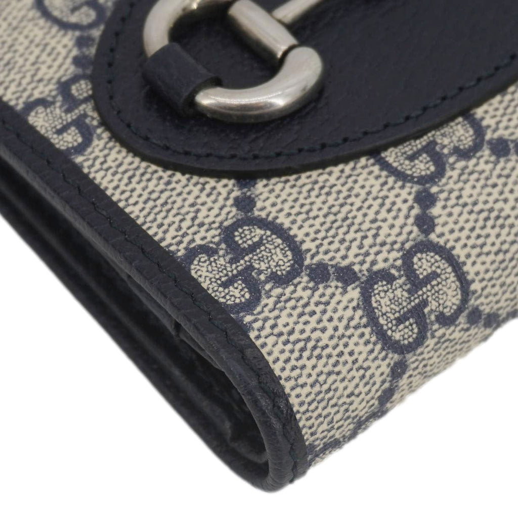 GUCCI Horsebit 1955 GG Supreme Canvas  Case Wallet Beige 621887