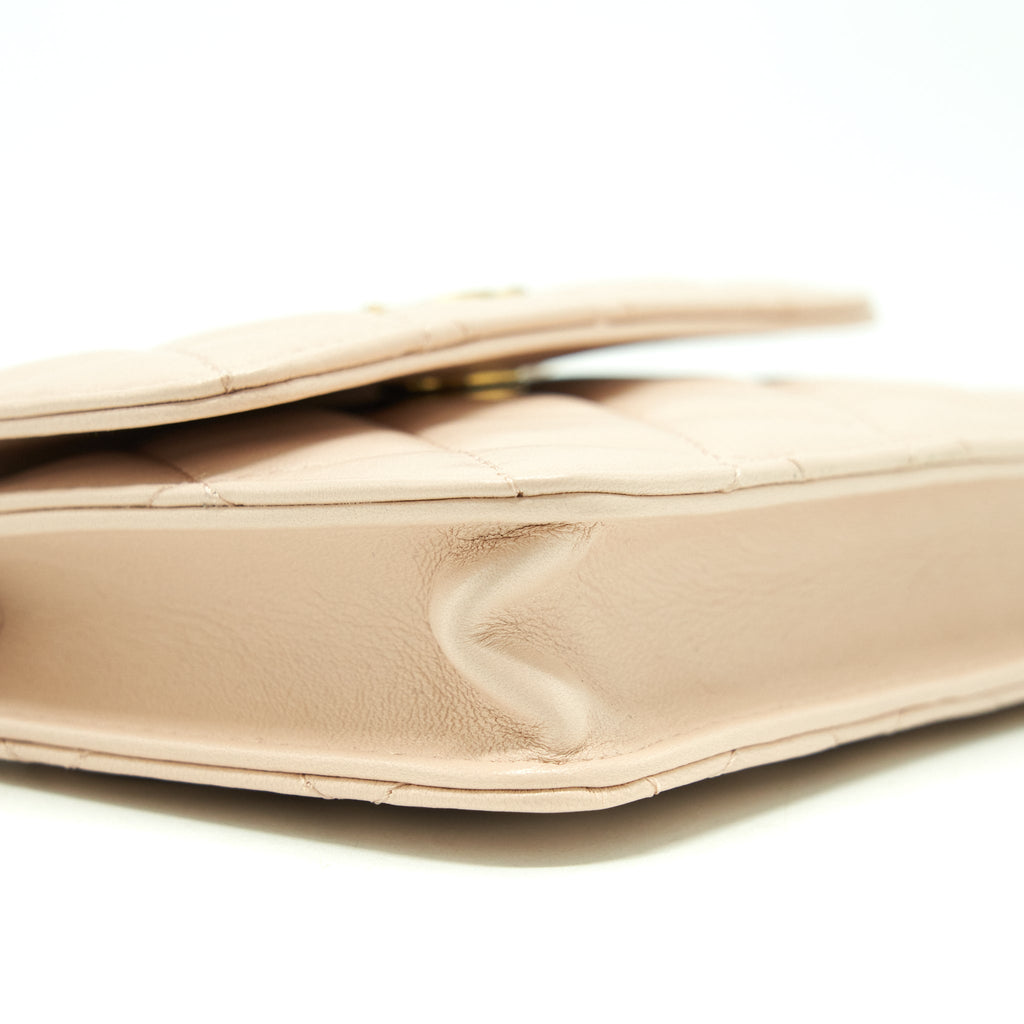 Chanel Pearl Crush Mini Flap Belt Bag Lambskin Light Pink