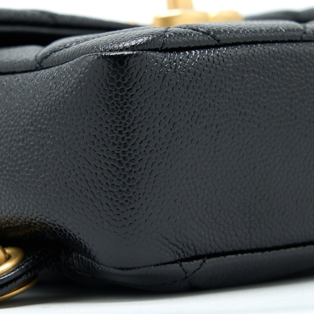 Chanel 22P Flap Backpack Caviar Black Brushed  (Microchip)