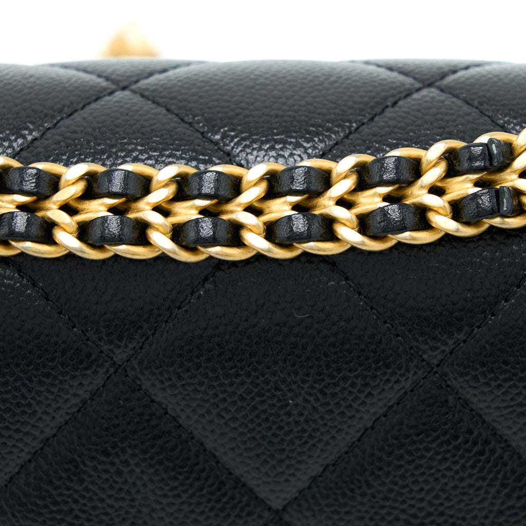 Chanel 22P Flap Backpack Caviar Black Brushed  (Microchip)