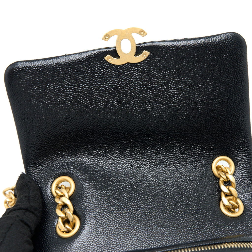 Chanel 22P Flap Backpack Caviar Black Brushed  (Microchip)