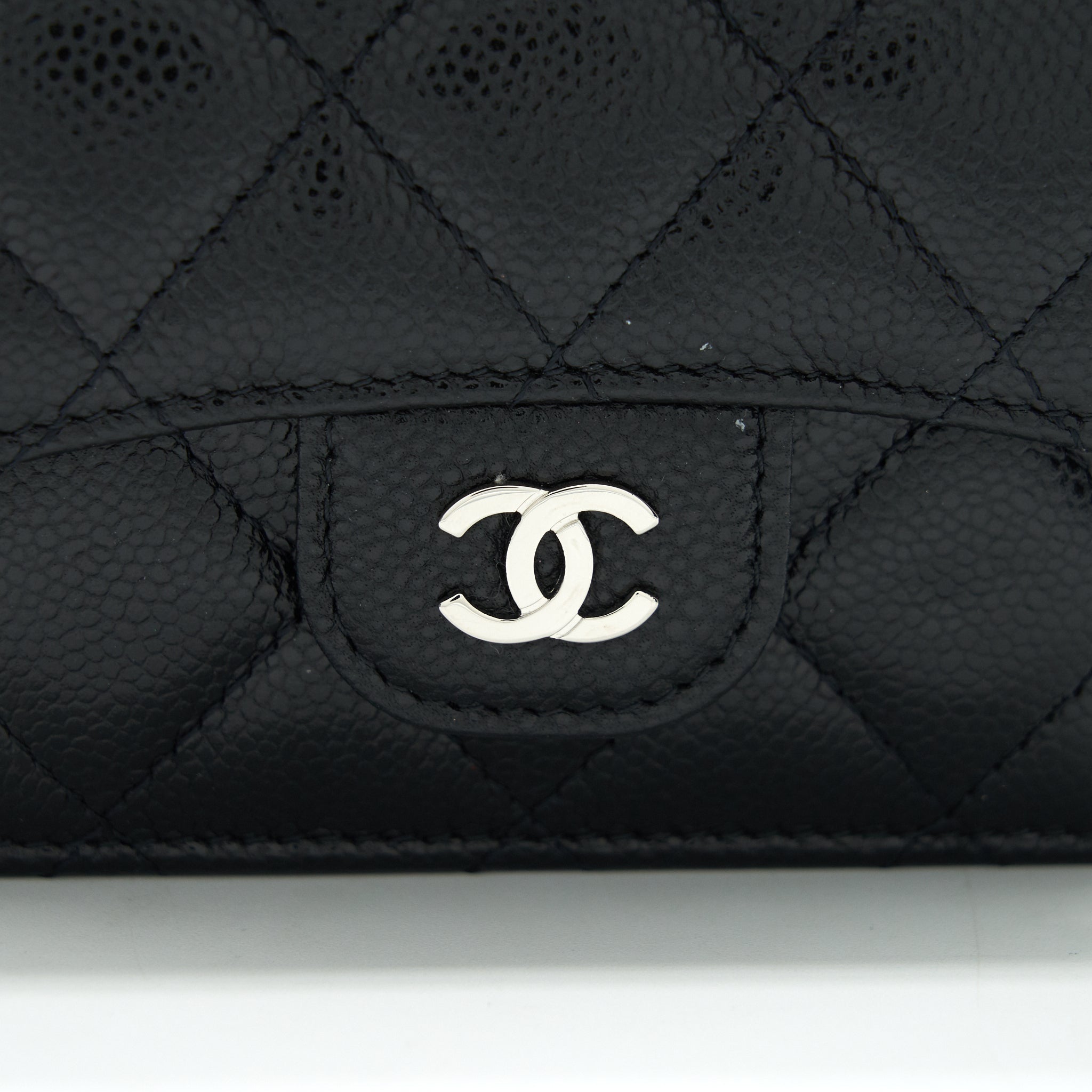 Chanel  Holder With Chain Black Caviar
