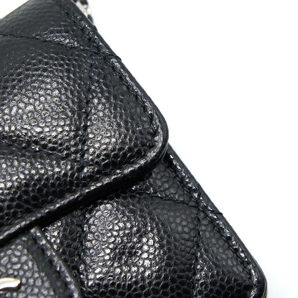 Chanel  Holder With Chain Black Caviar