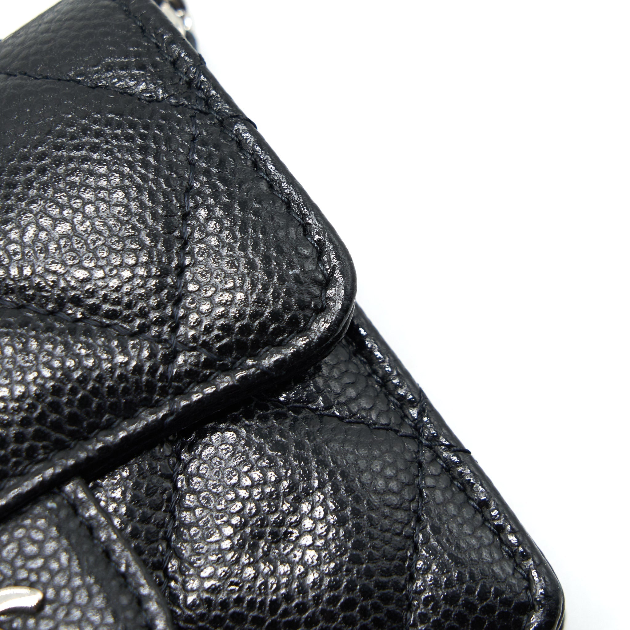 Chanel  Holder With Chain Black Caviar
