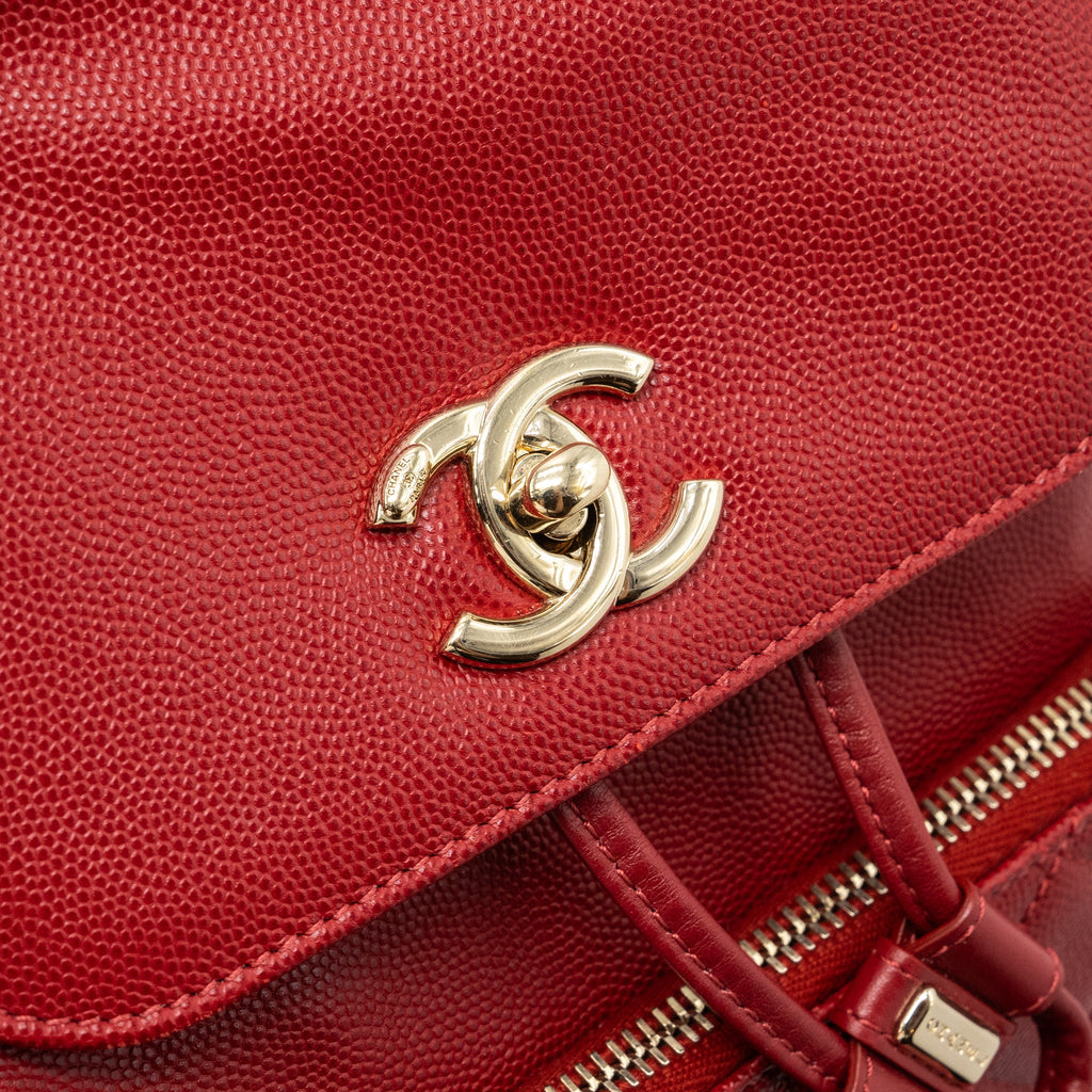 Chanel affinity backpack caviar red