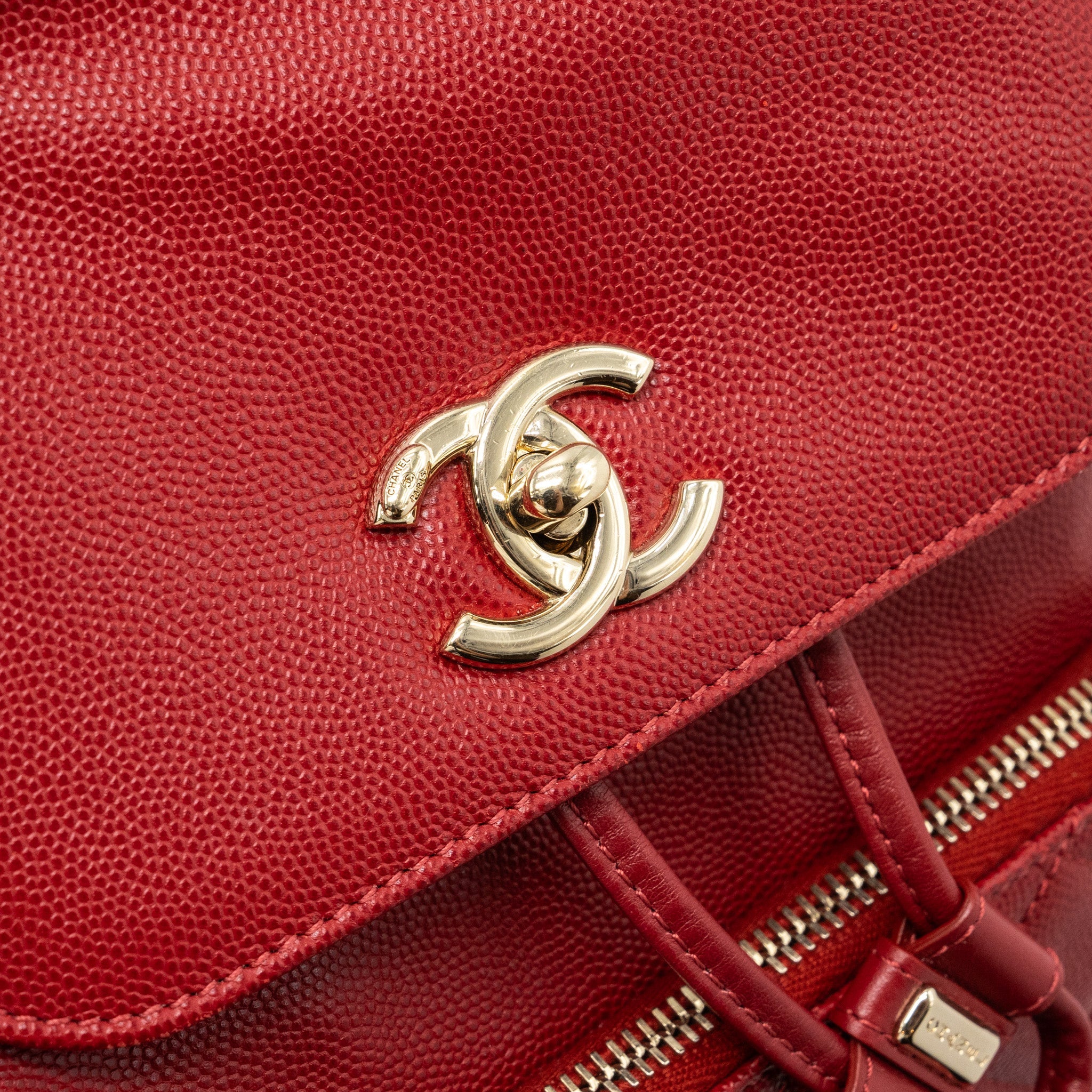 Chanel affinity backpack caviar red