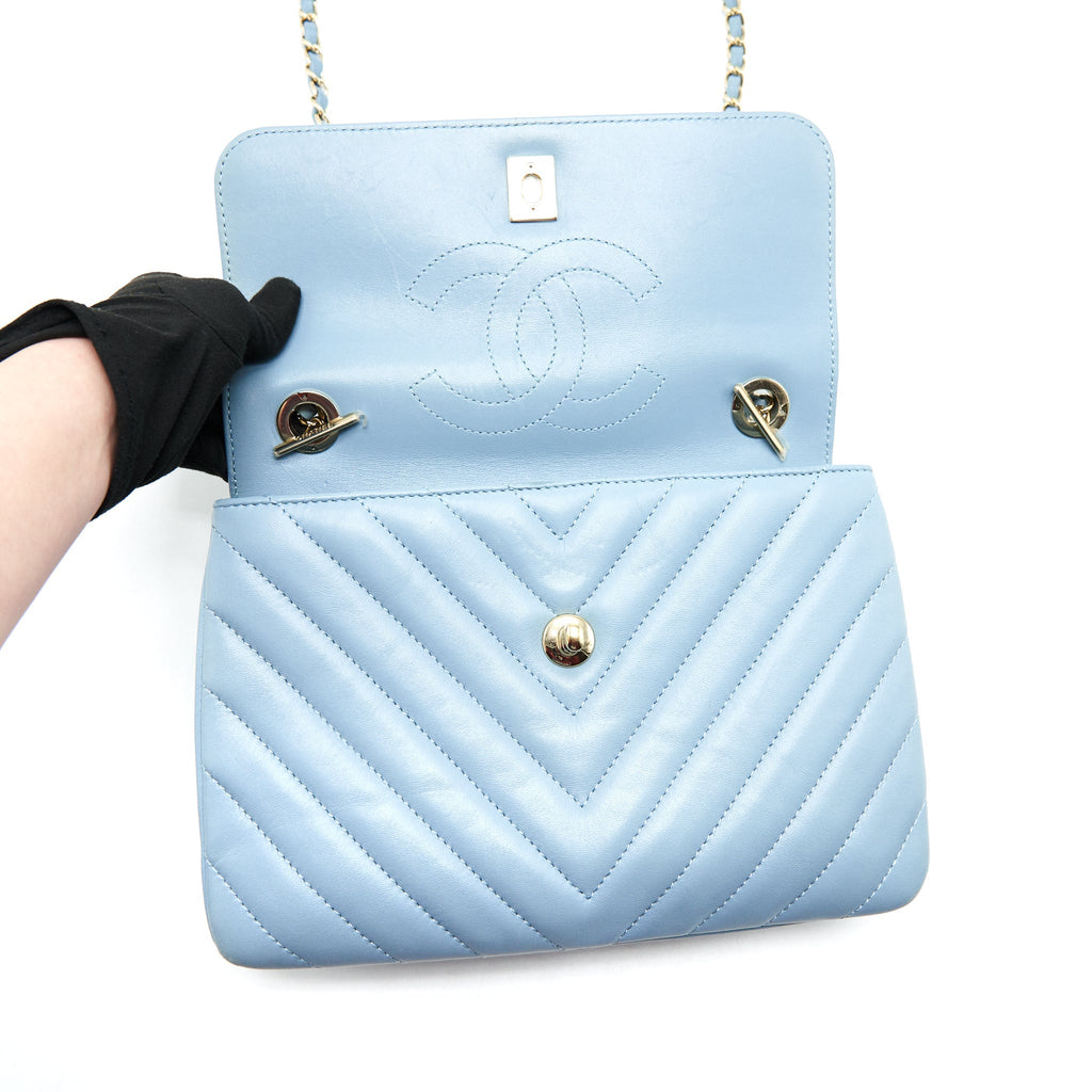 Chanel Trendy CC Flap Bag Light Blue Lambskin L